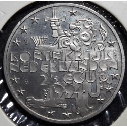 Netherlands 2½ ECUs, 1994 85th Queen Mother X73