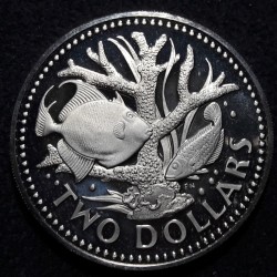 Barbados 2 dollars, 1974 KM15