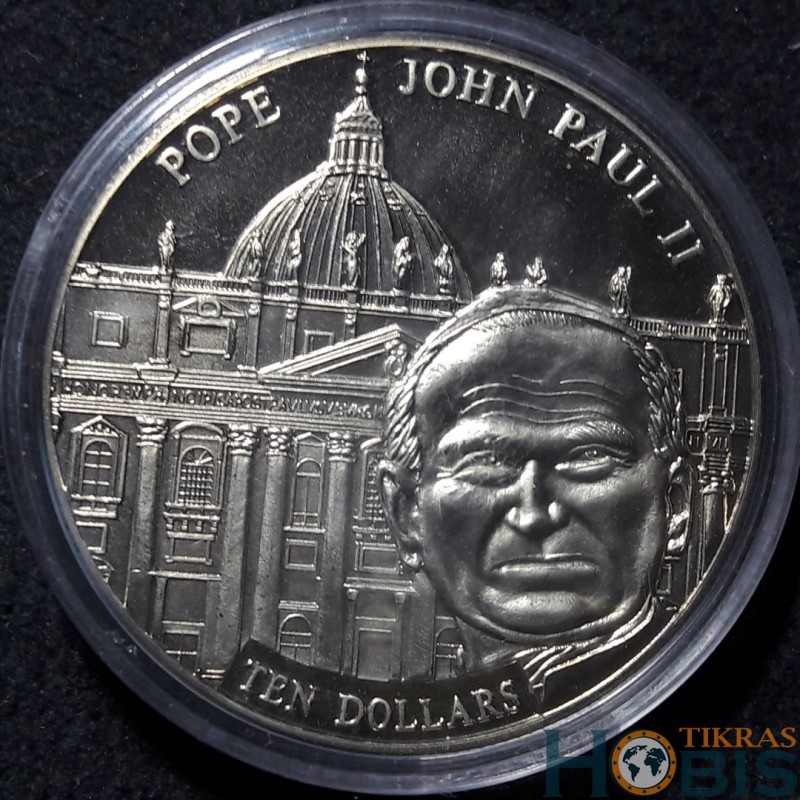 Liberija 10 dolerių, 2005 Popiežius Jonas Paulius II UC139