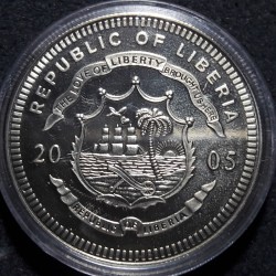 Liberija 10 dolerių, 2005 Popiežius Jonas Paulius II UC139