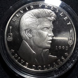 Marshall Islands 5 dollars, 1993 Elvis Presley KM124