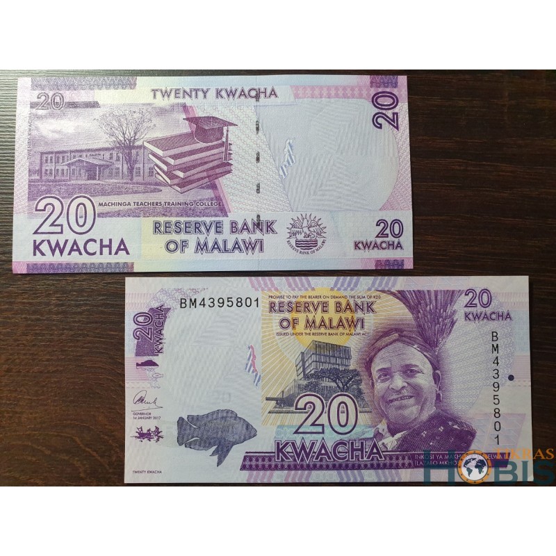 Malawi 20 kwachas, 2017 P-63d