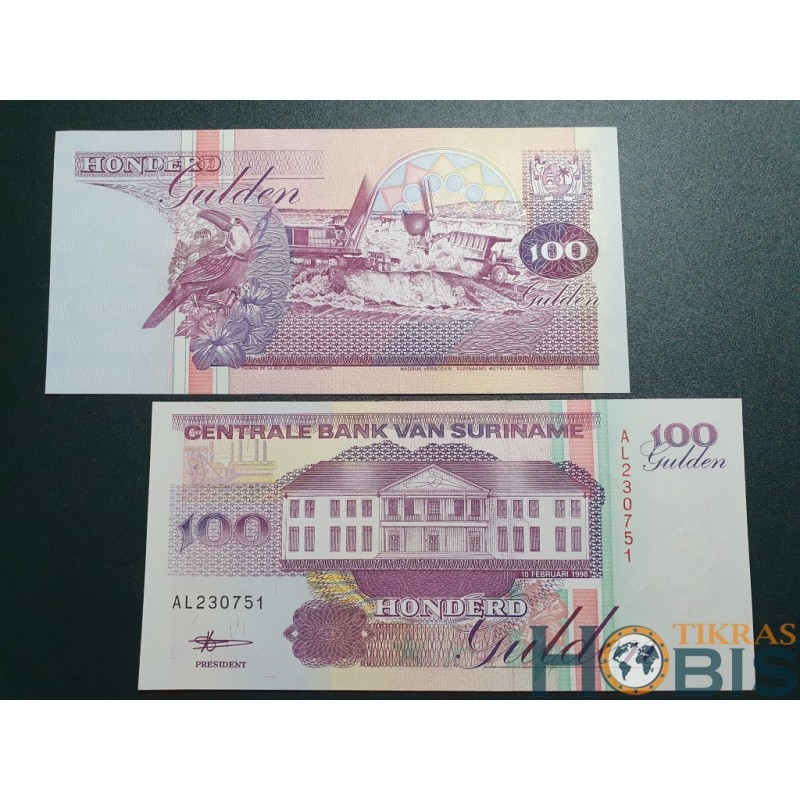 Suriname 100 guilders, 1998 P-139b